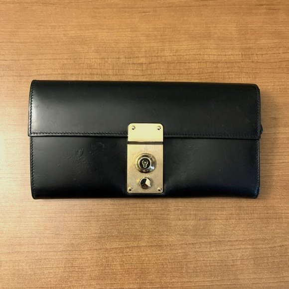 OFFICIAL Thom Browne Black Leather Clutch - Picture 1 of 6